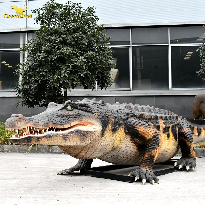 Zoo Decoration Life Size Simulation Animal Animatronic Crocodile Models For Sale