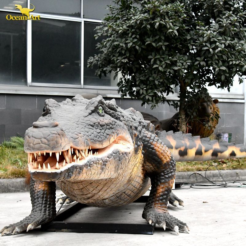 Zoo Decoration Life Size Simulation Animal Animatronic Crocodile Models For Sale