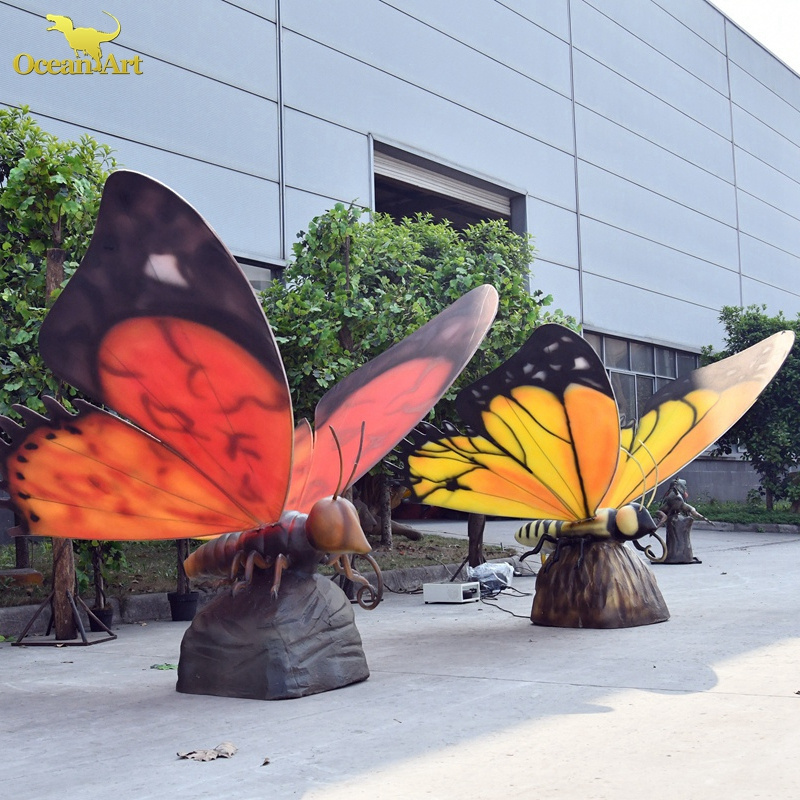 realistic animatronic insect butterfly with movements beautiful animatronic butterfly model for park