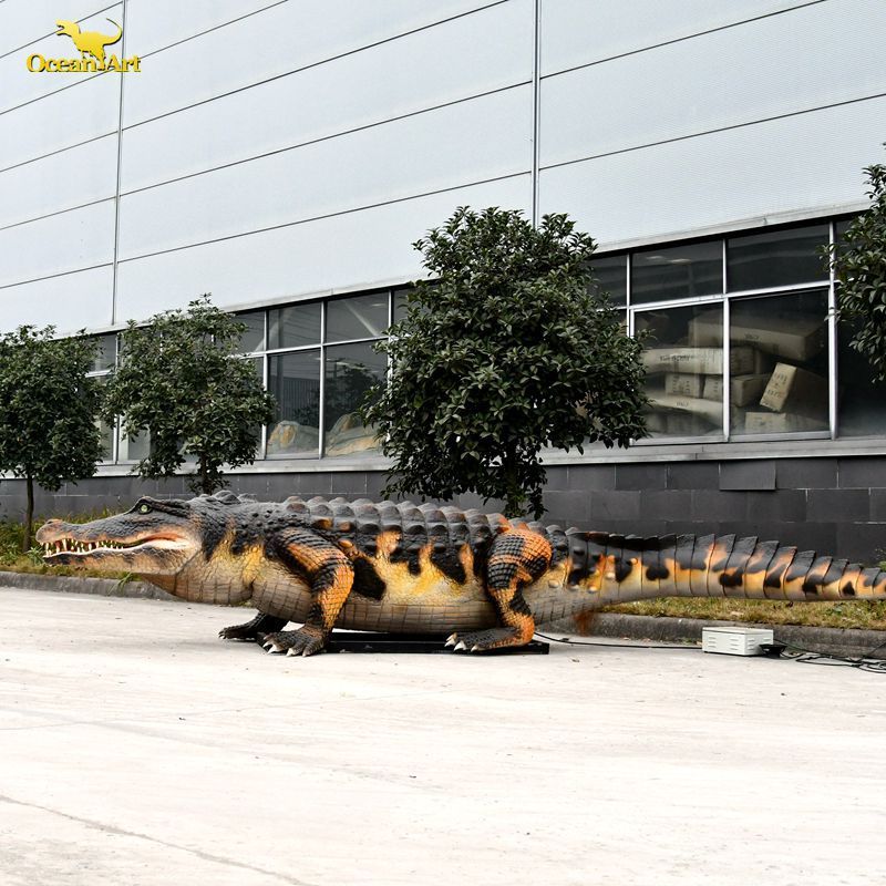 Zoo Decoration Life Size Simulation Animal Animatronic Crocodile Models For Sale