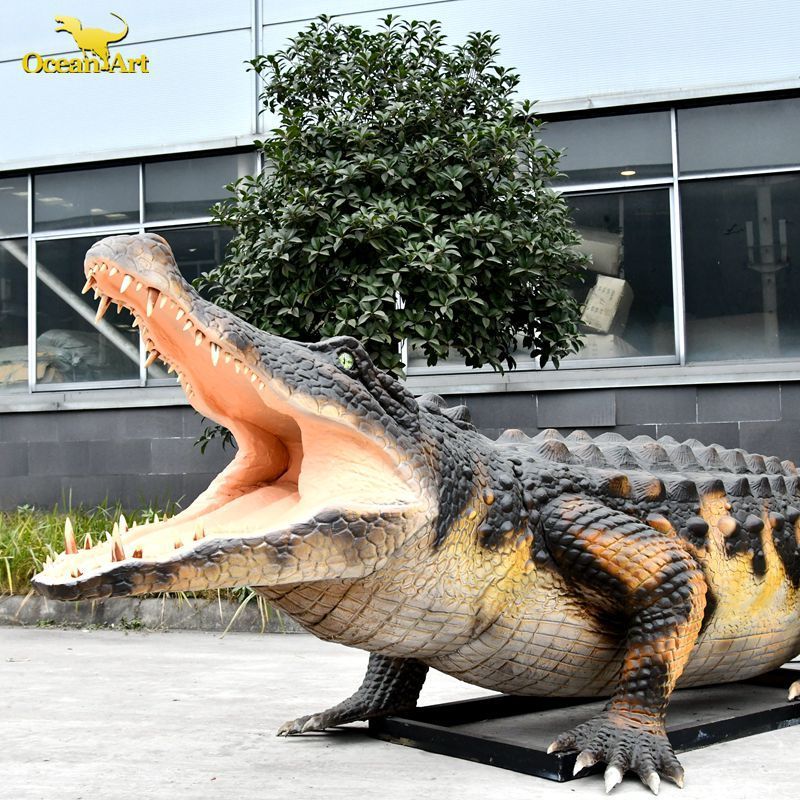 Zoo Decoration Life Size Simulation Animal Animatronic Crocodile Models For Sale