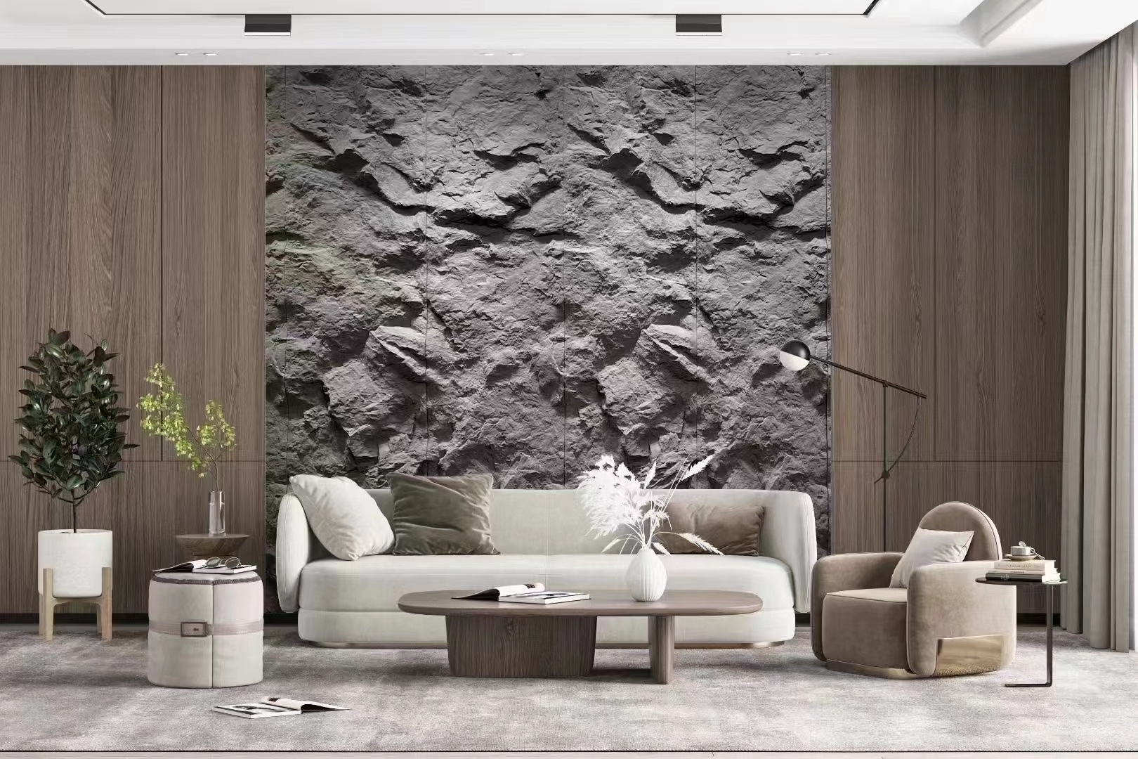 faux stone 3d panel pu rock stone decorative for interior and exterior wall stone