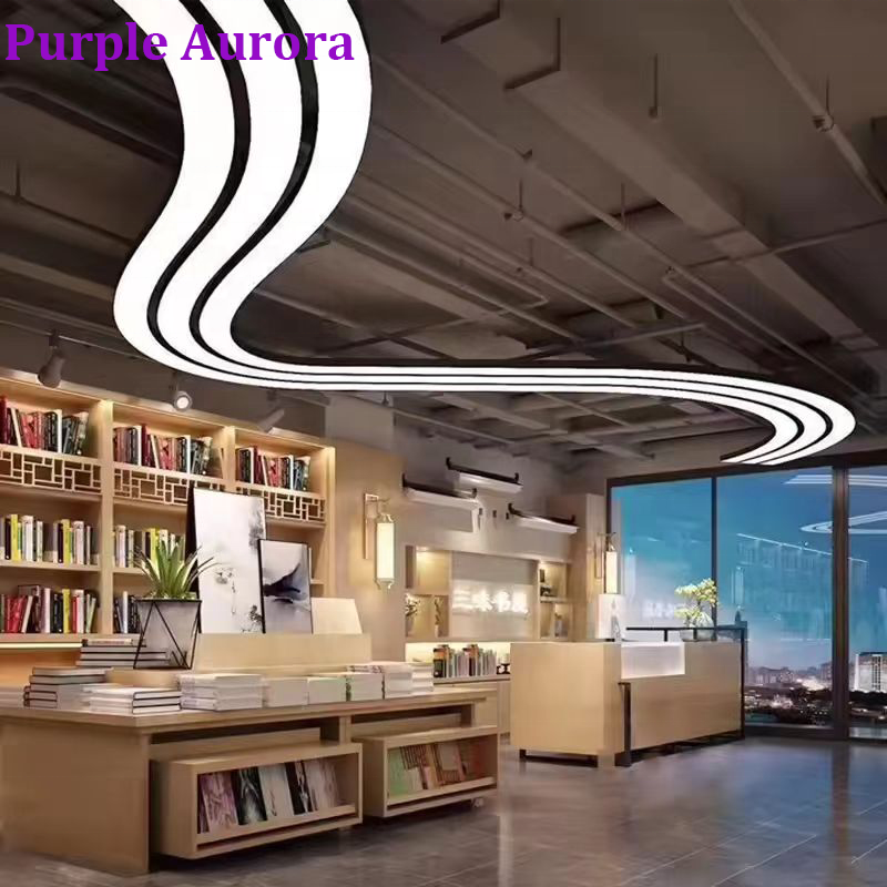 Suspend Linear Pendant Light Custom Commercial Office Led Aluminum Extrusion Profile Fixture Mounted Lamp