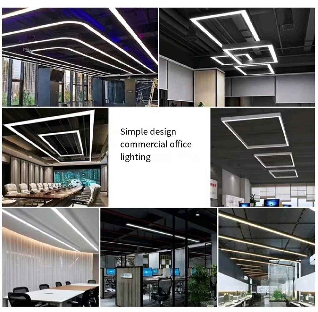 Suspend Linear Pendant Light Custom Commercial Office Led Aluminum Extrusion Profile Fixture Mounted Lamp