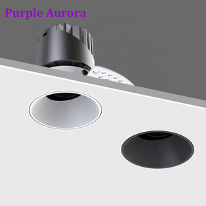 Commercial Wall Washer Recessed Trimless Led Downlights Round Lamp Hotel Adjustable Cob Spotlight