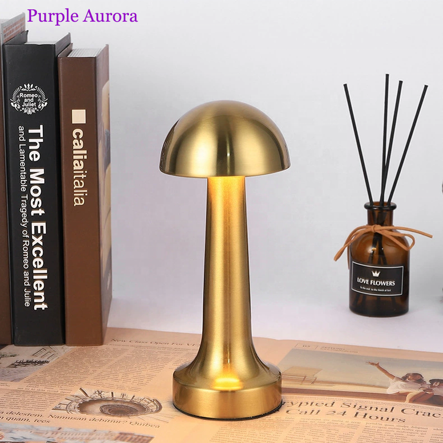 Mushroom Lamp Rechargeable For Living Room Desk Lamp Cordless Restaurant Led Table Lamps