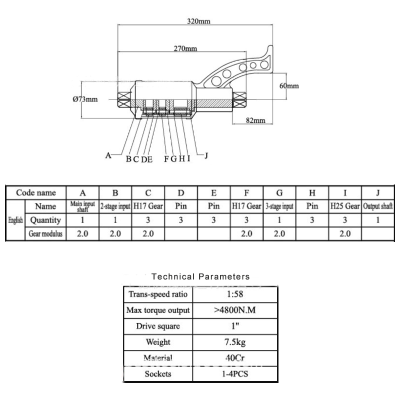 Heavy Duty Torque Labor Saving Multiplier Wrench For Truck Lug Auto Labor-saving Jack Ratchet Wrench For Truck Tyre