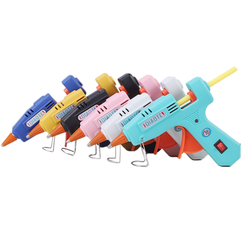 20W Colorful Plastic Electric Glue Gun With 7mm Glue Stick For Handmade Arts Crafts