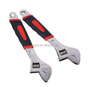 8 10 12 inch Anti Slip Adjustable Spanner With Plastic Handle Industrial Monkey Wrench For Repairing Pipe