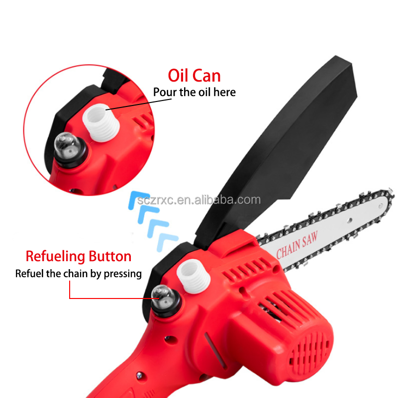 6 Inch 21V 3Ah Lithium Battery 1000W Super Power Cordless Chainsaw With Battery And Charger  For Wood