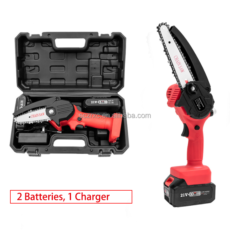 6 Inch 21V 3Ah Lithium Battery 1000W Super Power Cordless Chainsaw With Battery And Charger  For Wood