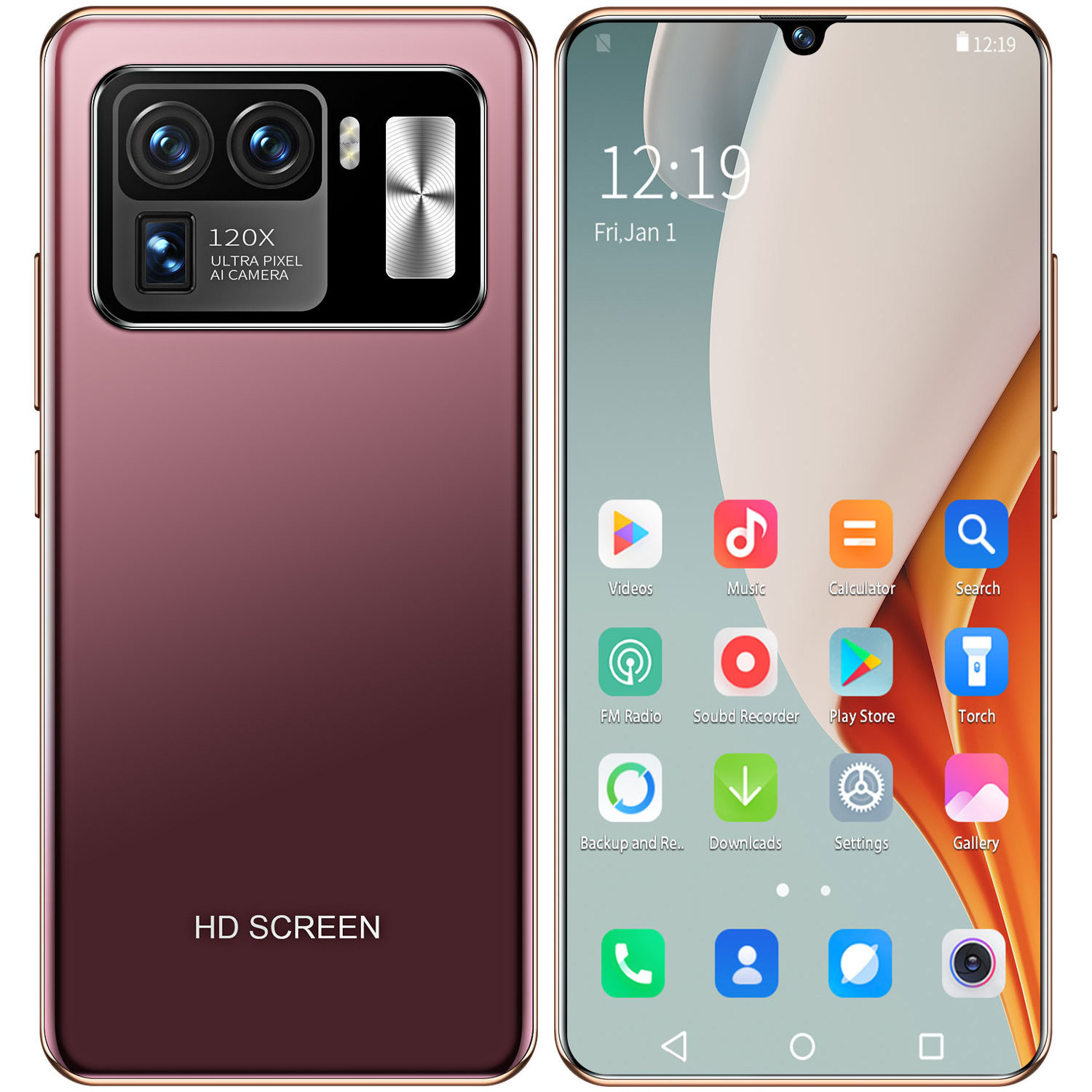 M12 Pro 7.0 inch large screen handphone 12GB+512GB Android 11 smartphonel version Support 4G 5G 48 MP 6800mAh Super endurance