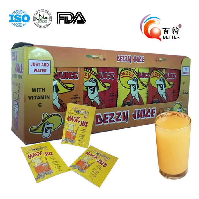 Instant Fruit Juice Drink Powder, Orange, Strawberry, Cola, Pineapple flavor