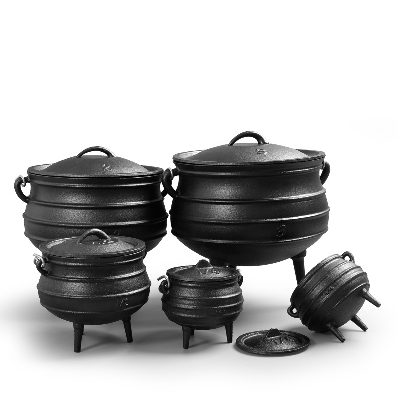 Outdoor Cookware Three Legs Cauldron Cast Iron South African Potjie Pot