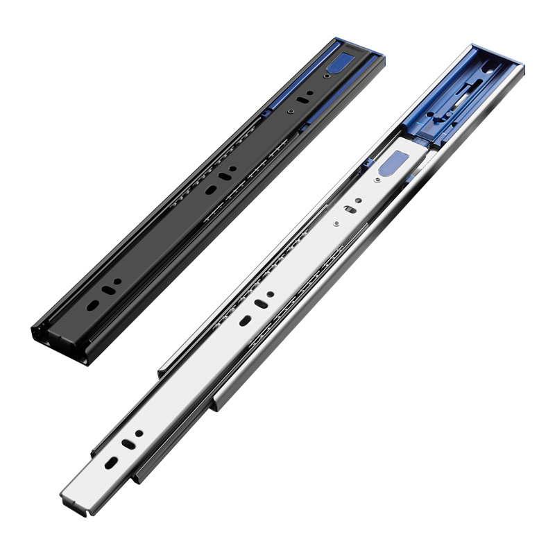 Custom Heavy Duty Rail Damping Buffer Track Concealed Telescopic Channel Single Extension Undermount Soft Close Drawer Slides