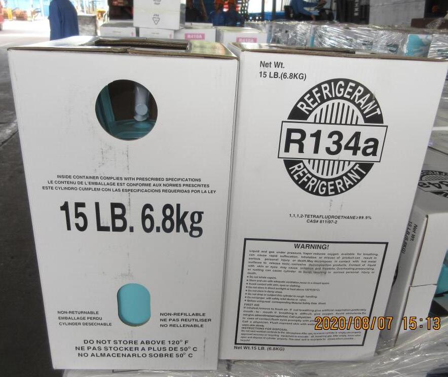 6.8kg R134a Refrigerant Gas 99.99% Purity For Air Conditioner And Refrigerator