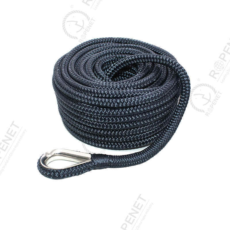 3/8 inch Double Braid Nylon Rope With Anchor boat tow rope