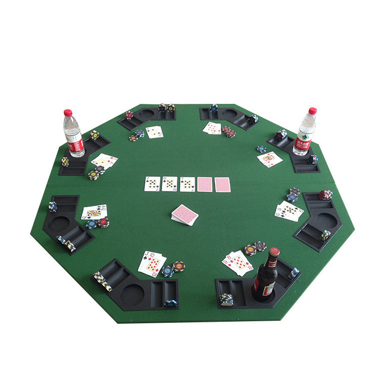 Custom Portable Folding Poker Table with Green Speed Table Cloth