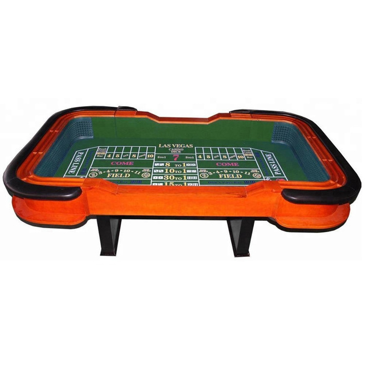 96 inch Casino Portable Professional Craps Poker Table with dice rubber on both ends - green or blue replaceable felt