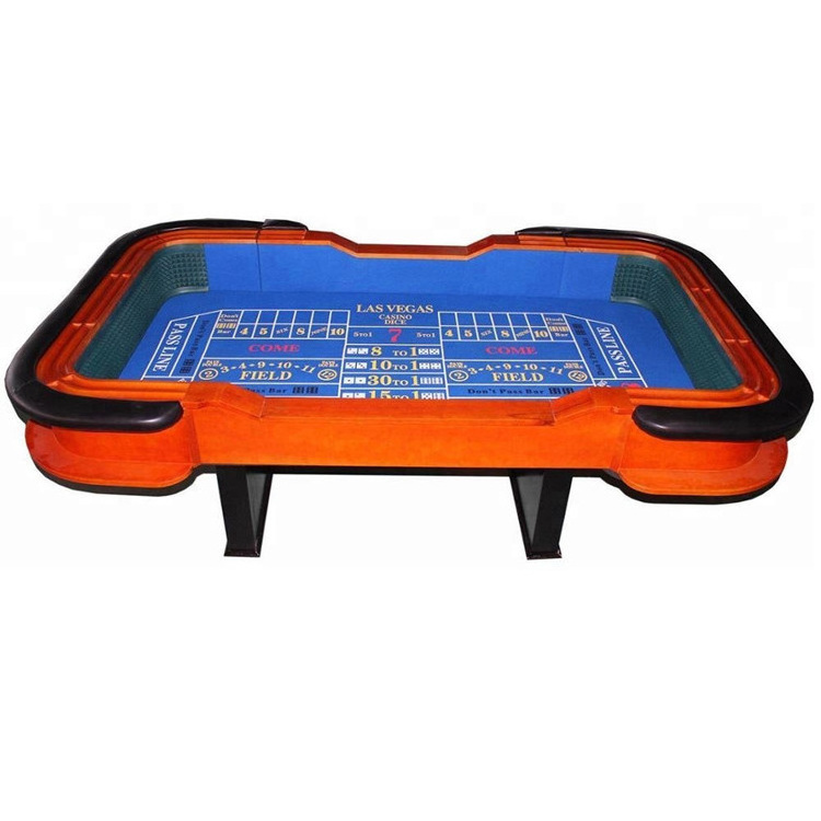 96 inch Casino Portable Professional Craps Poker Table with dice rubber on both ends - green or blue replaceable felt