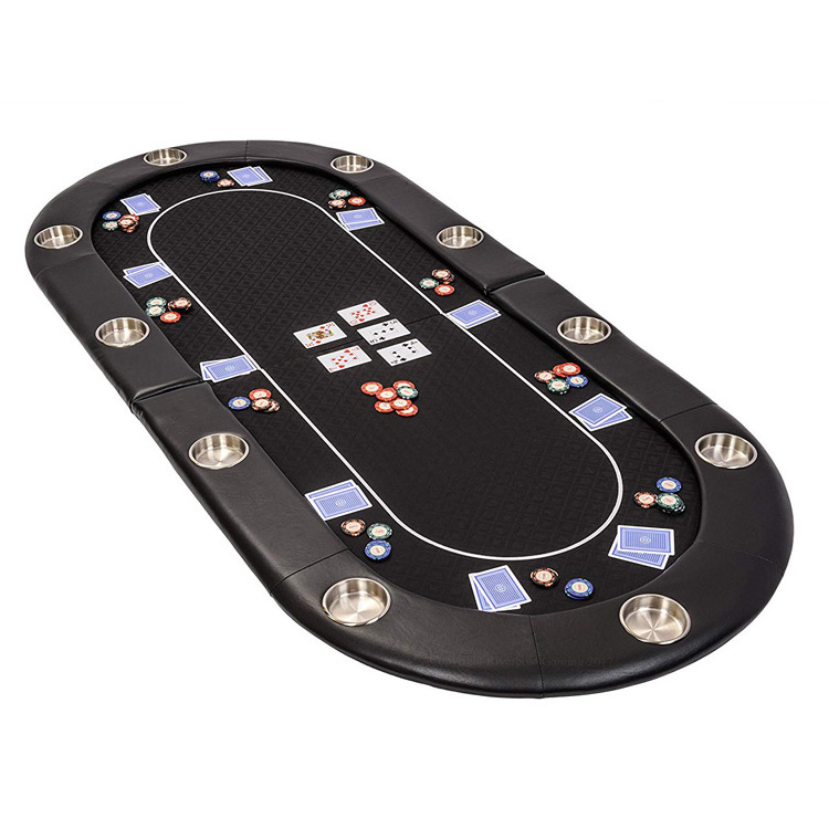 Folding Poker Table Top in Black Speed Cloth and Case