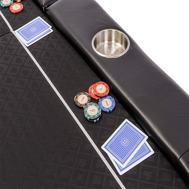 Folding Poker Table Top in Black Speed Cloth and Case