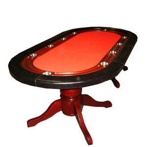 Deluxe Real Wooden Gambling Casino Poker Tables with Roulette Wheel