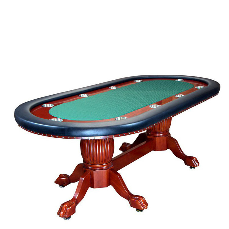 Deluxe Real Wooden Gambling Casino Poker Tables with Roulette Wheel