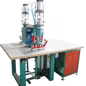 Shoe making Pneumatic label heat transfer printing machine/Double Heads High Frequency PVC TPU Leather Embossing Machine