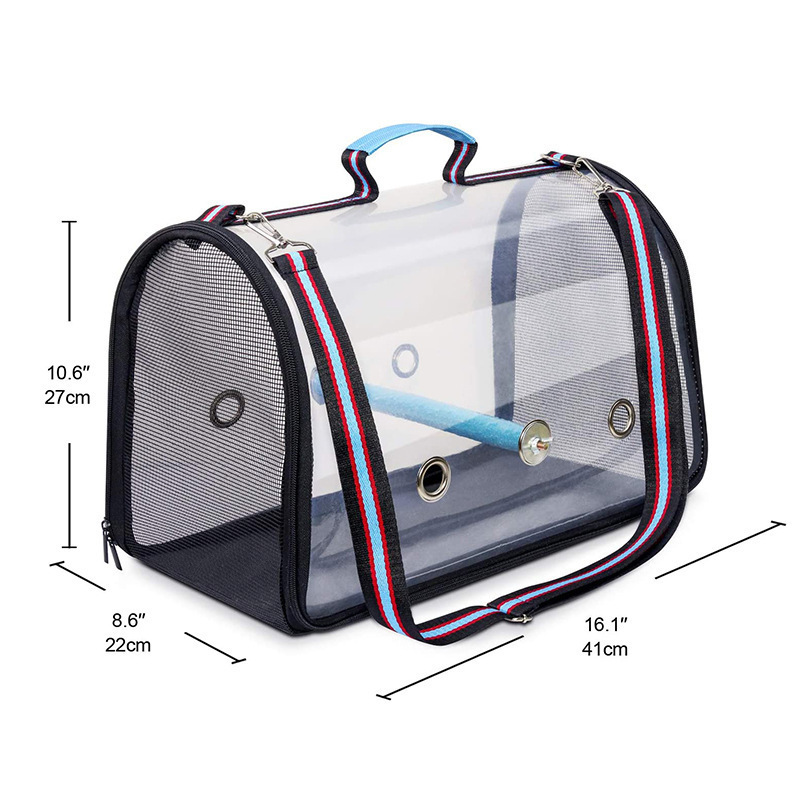 Transparent travel portable bird backpack bag with lightweight outdoor bird carrier supplies