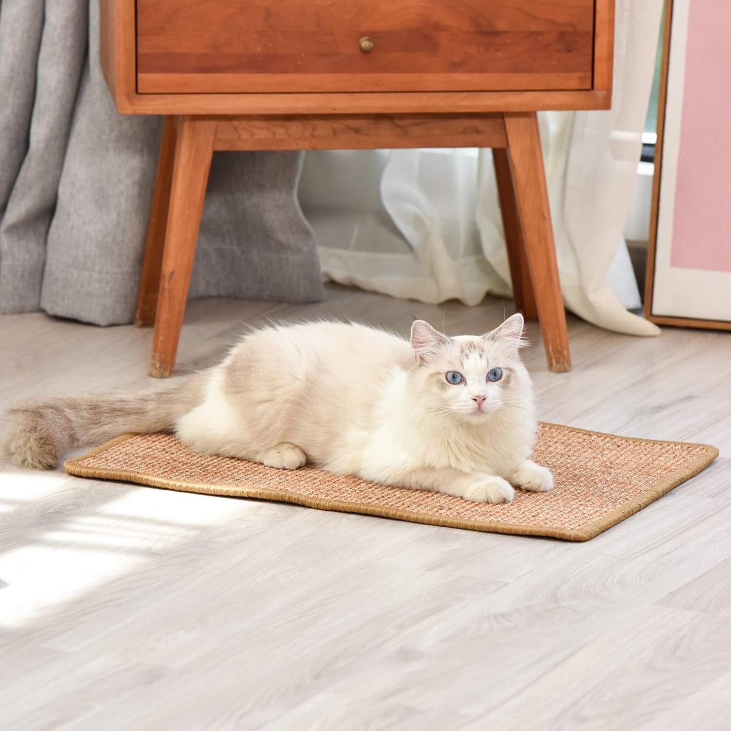 Cat Scratching Board Mat Natural Sisal Cat Scratching Board, Floor Cat Scratching Board With Sticky Magic Stickers