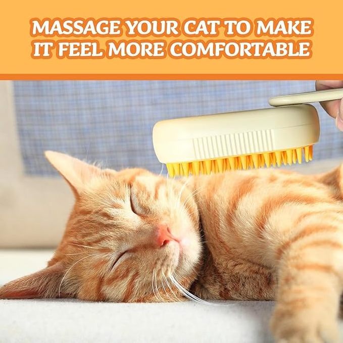 Cat/Dog Massage Steamer Water Bath Spray Hair Comb Cat Brush for Shedding