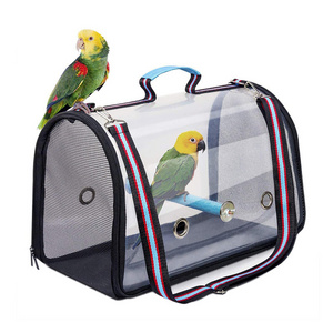 Transparent travel portable bird backpack bag with lightweight outdoor bird carrier supplies