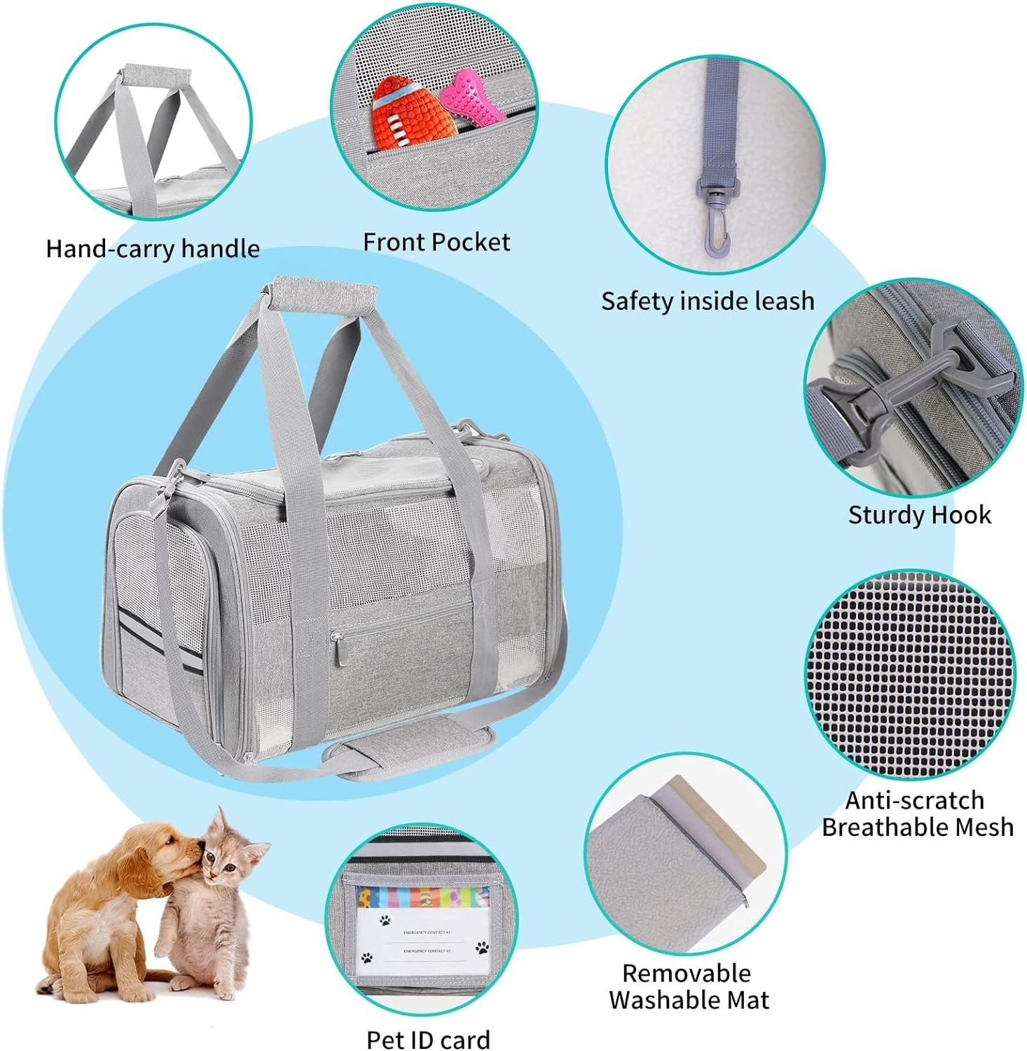 New Cat Bag Tote Pet Bag Outing Portable Small Dog Bag Foldable Breathable Cat Backpacks