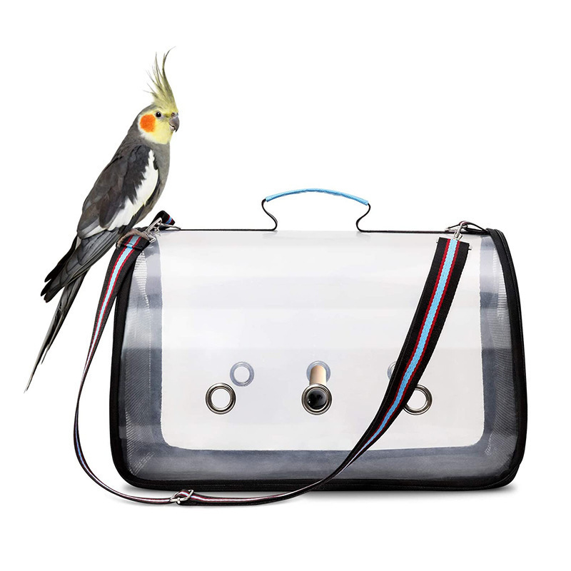 Transparent travel portable bird backpack bag with lightweight outdoor bird carrier supplies