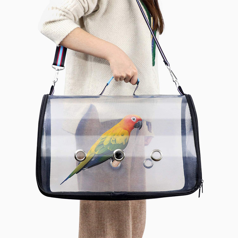 Transparent travel portable bird backpack bag with lightweight outdoor bird carrier supplies