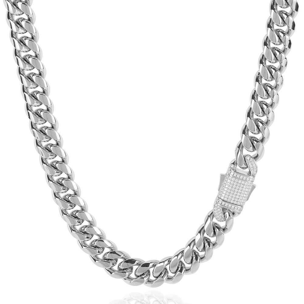 Hip Hop Men's Stainless Steel Cuban Chain 18K gold cuban link chain miami cuban link chain Jewelry Chilled Stainless Steel Clasp