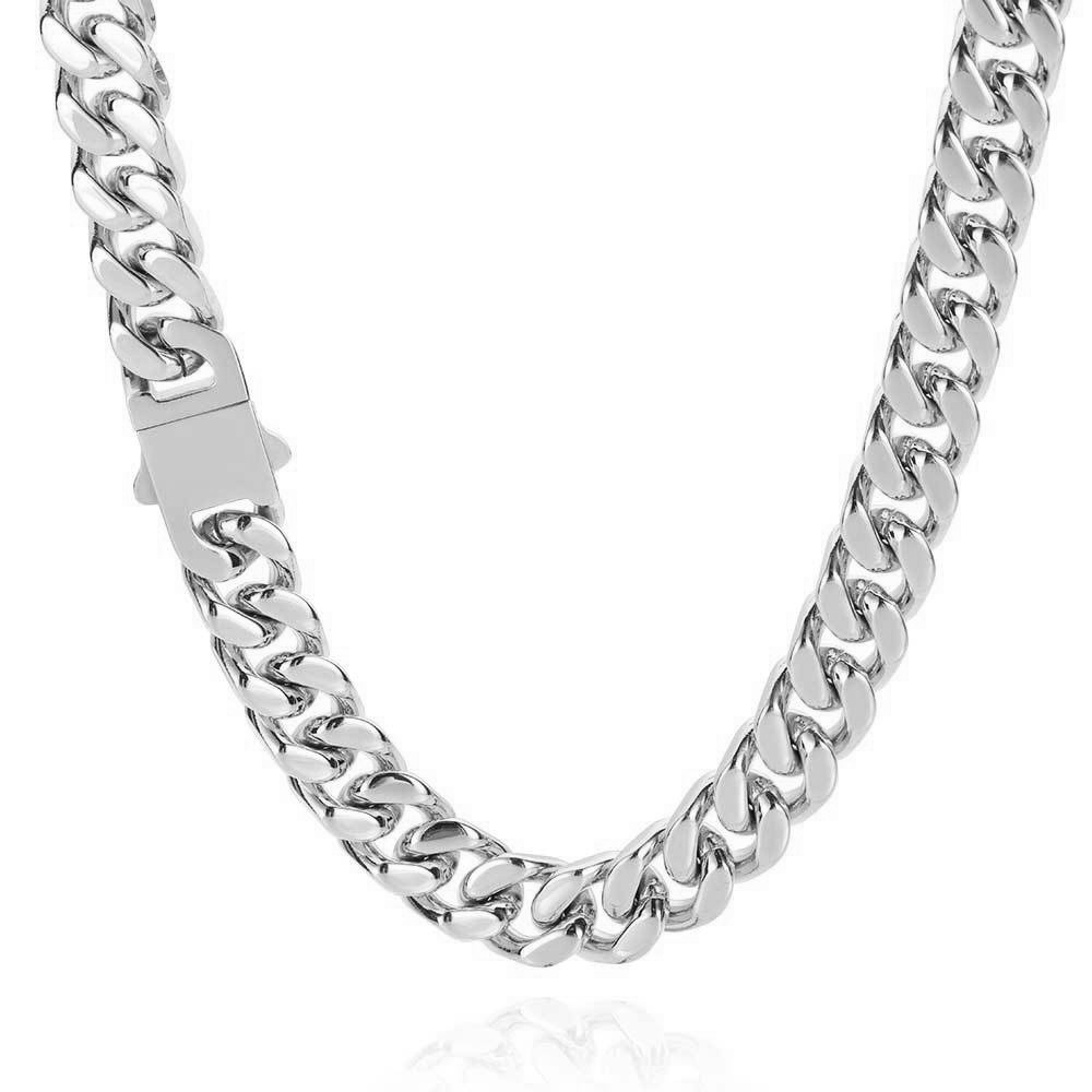 Hot-sales Hiphop Jewelry Silver Gold Black Plated Cuban Chains Wholesale Stainless Steel Men Necklace