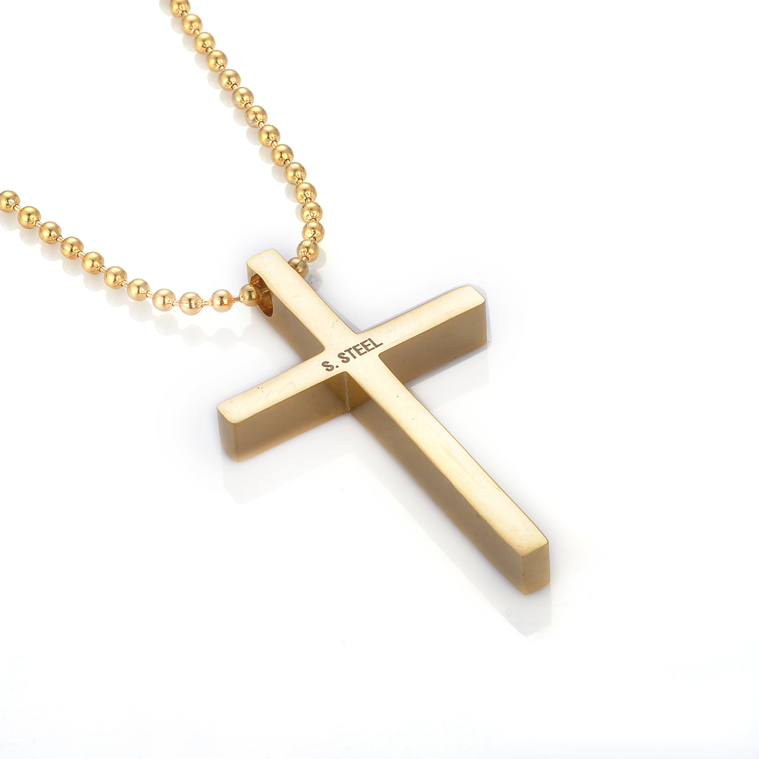 manufacturer customized Free Logo Fashion Gold plated Cross Pendant Simple Design Cross Jewelry for Men