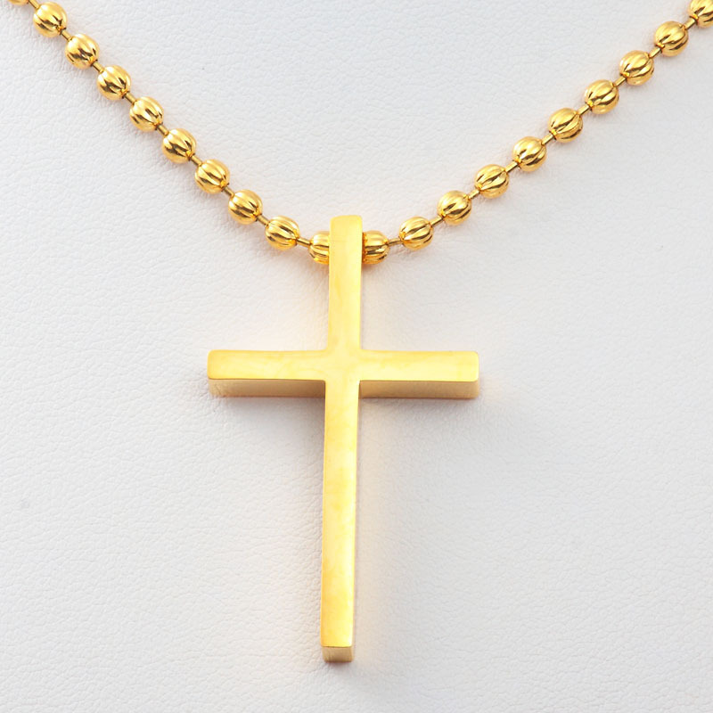 manufacturer customized Free Logo Fashion Gold plated Cross Pendant Simple Design Cross Jewelry for Men