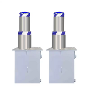 304 316 stainless steel security double retractable rising road blocker automatic hydraulic driveway bollard