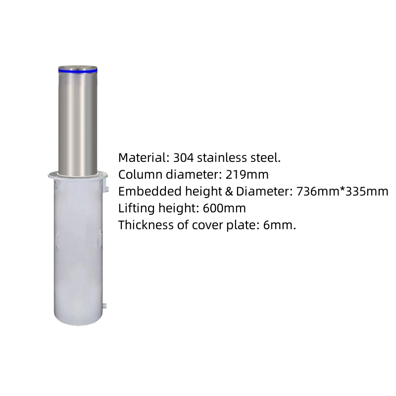 304 316 stainless steel driveway semi automatic parking security road rising manual bollards