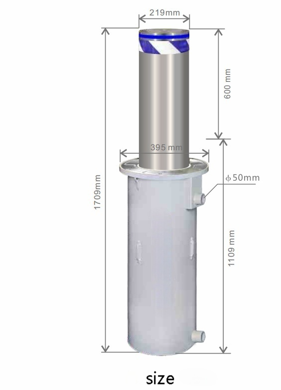 Security road blocker automatic retractable hydraulic driveway retractable steel rising parking bollards or manual bollard