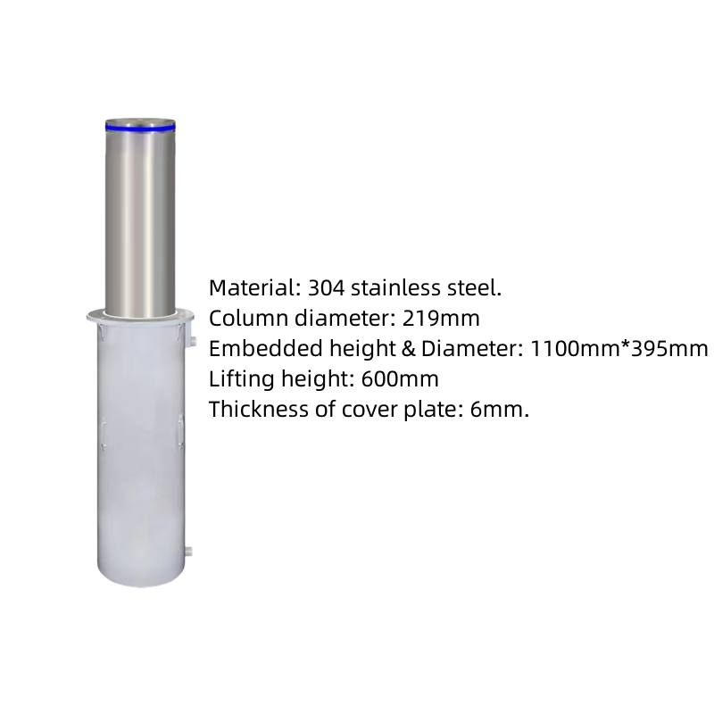 Stainless steel automatic electric hydraulic retractable rising road bollards