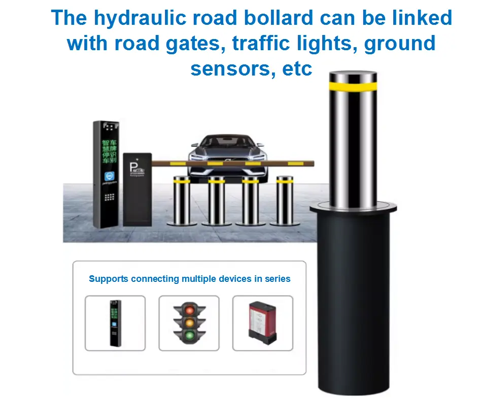 High Quality Wholesale security road blocker automatic retractable hydraulic driveway bollard