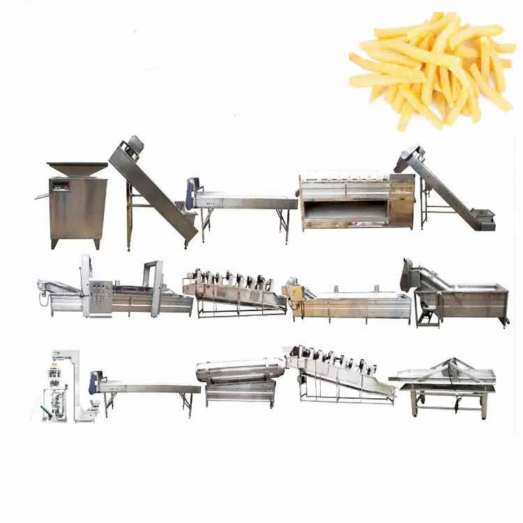 Full Automatic Frozen French Fries Fry Potato Cutter Maker Machine  Production Line Semi-automatic potato chip production line