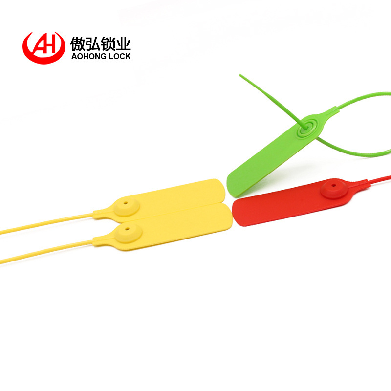 AH-PS010 Adjustable length plastic strip lock seals with logo and serial number