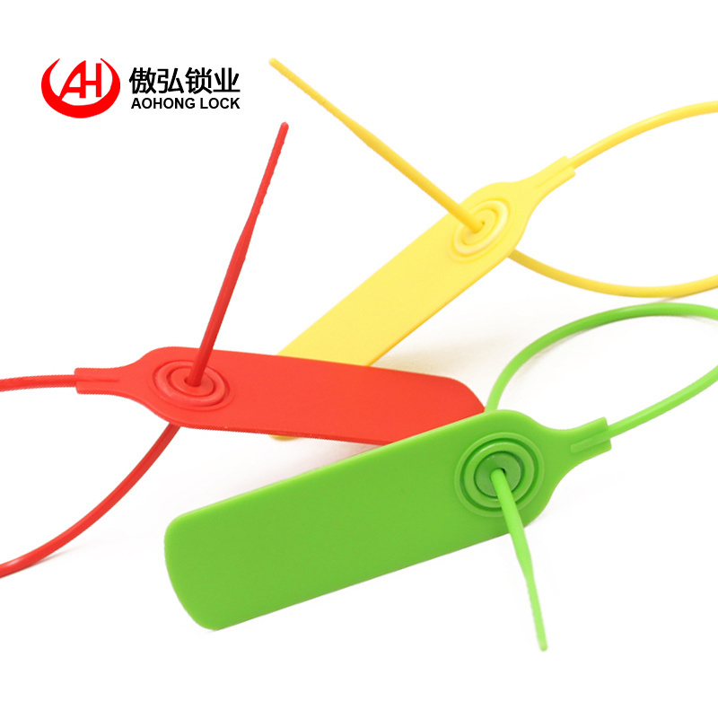 AH-PS010 Adjustable length plastic strip lock seals with logo and serial number