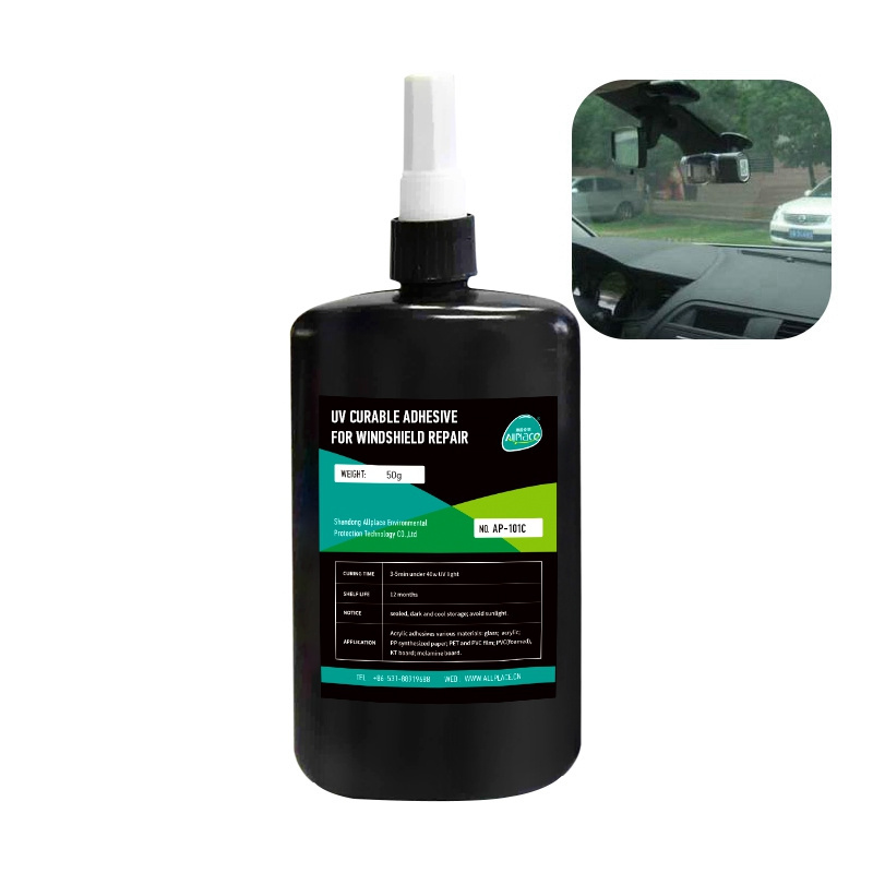 Allplace 1103  Repair Windshield Repair Resin Car Glass Stone Repair UV Glue for Windscreen 1000cps 15 ML One bottle