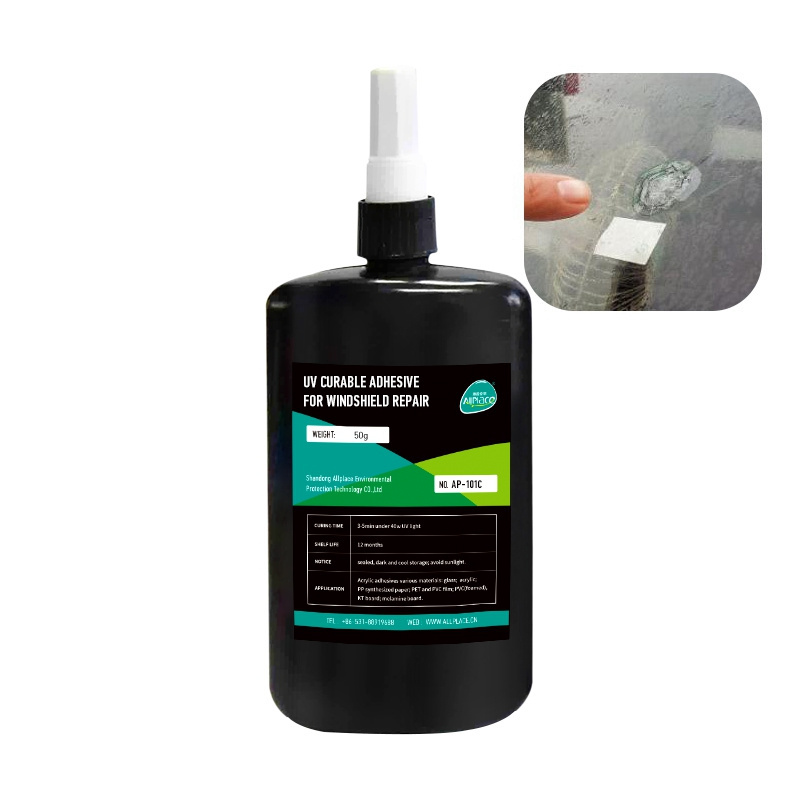 Allplace 1103  Repair Windshield Repair Resin Car Glass Stone Repair UV Glue for Windscreen 1000cps 15 ML One bottle